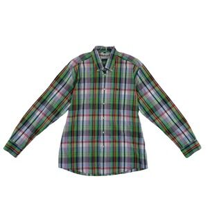 NWOT Barbour Button Down Shirt Men's Size XL Green Plaid 100% Cotton Regular Fit